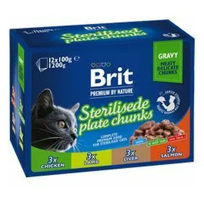 Brit Premium Cat kapsa Sterilised Plate 1200g(12x100g)