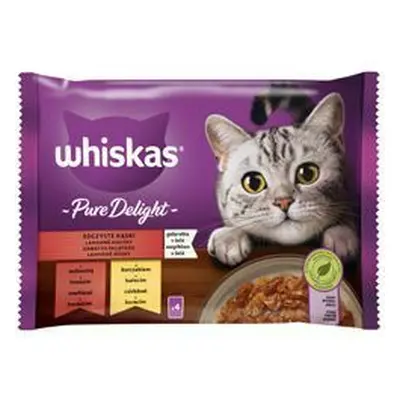 Whiskas kaps. Pure Delight klas.výběr v želé 4x85g + Množstevní sleva