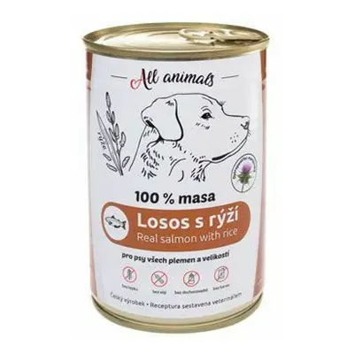 All Animals DOG losos mletý s rýží 400g + Množstevní sleva