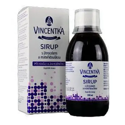 Vincentka sirup s jitrocelem a mateřídouškou 200ml