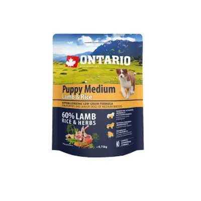 Ontario Puppy Medium Lamb & Rice 0,75kg