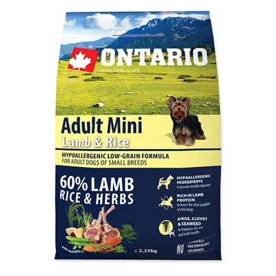 Ontario Adult Mini Lamb & Rice 2,25kg