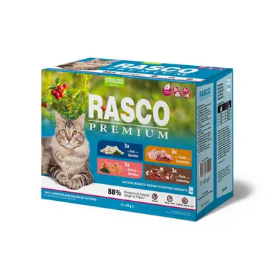 Kapsičky Rasco Premium Cat Adult Sterilized Multipack 12x85g