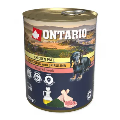 Konzerva Ontario Puppy Chicken Pate flavoured with Spirulina and Salmon oil 800g