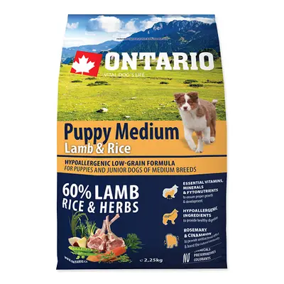 Ontario Puppy Medium Lamb & Rice 2,25 kg