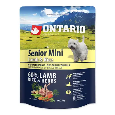 Ontario Senior Mini Lamb & Rice 0,75kg