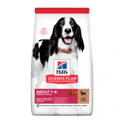 Hill's Science Plan Canine Adult Medium Lamb & Rice 14+4kg zdarma