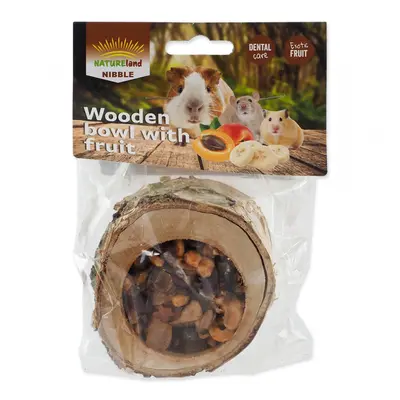 Miska Nature Land Nibble plněná ovocem dřevěná 120g