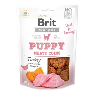 Brit Jerky Puppy Turkey Meaty Coins 80g