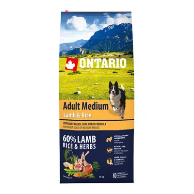 Ontario Adult Medium Lamb & Rice 12kg