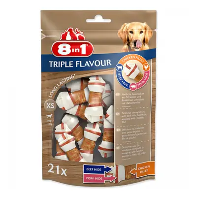 Kost žvýkací 8in1 Triple Flavour XS bag 21ks