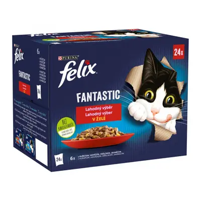 Felix Fantastic Multipack kuře/hovězí/králík/jehněčí v želé 24x85g