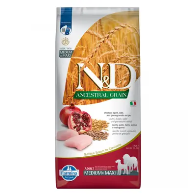 N&D Ancestral Grain Dog Adult Medium/Maxi Chicken&Pomegranate 12kg