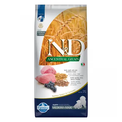 N&D Ancestral Grain Dog Puppy Medium/Maxi Lamb&Blueberry 12kg