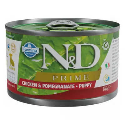 Konzerva N&D Prime Dog Puppy Mini Chicken&Pomegranate 140g