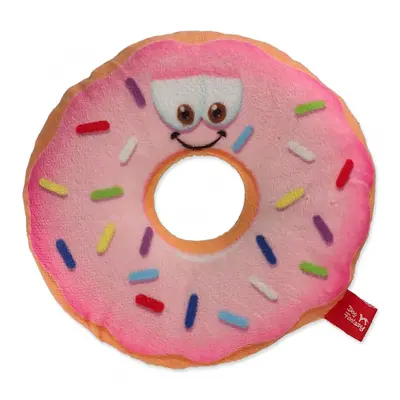 Hračka Dog Fantasy donut s obličejem růžový 12cm