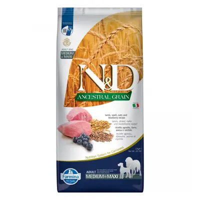 N&D Ancestral Grain Dog Adult Medium/Maxi Lamb&Blueberry 12kg