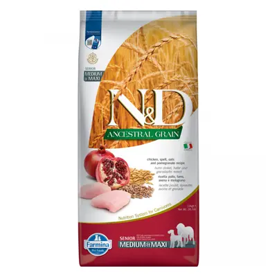 N&D Ancestral Grain Dog Senior Medium/Maxi Chicken&Pomegrate 12kg