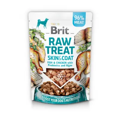 Pochoutka Brit Raw Treat Skin & Coat kuře a ryba 40g