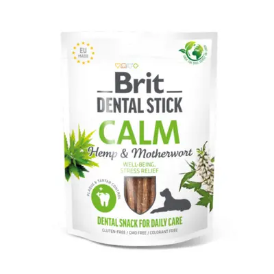 Pochoutka Brit Dental stick na uklidnění konopí a srdečník 7ks