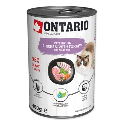 Konzerva Ontario Chicken with Turkey flavoured with Sea Buckthorn 400g