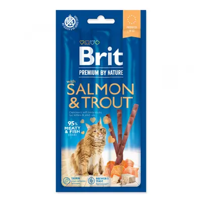 Tyčinky Brit Premium by Nature Cat Sticks with Salmon & Trout 3ks