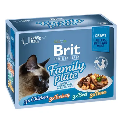 Brit Premium Cat Delicate Fillets in Gravy Family Plate 1020g (12x85g)