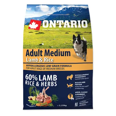 Ontario Adult Medium Lamb & Rice 2,25kg