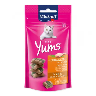 Pochoutka Vitakraft Cat Yums kuře s kočičí trávou 40g