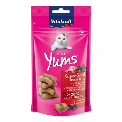 Pochoutka Vitakraft Cat Yums Superfood kachna s bezinkou 40g