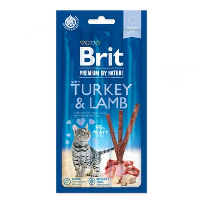 Tyčinky Brit Premium by Nature Cat Sticks with Turkey & Lamb 3ks