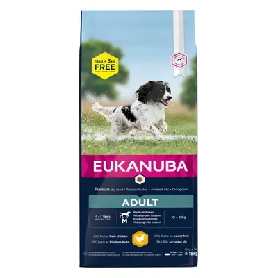 Eukanuba Adult Medium 15kg + 3kg zdarma