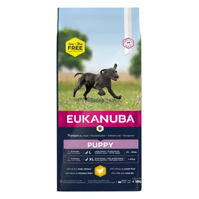 Eukanuba Puppy Large 15kg + 3kg zdarma