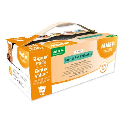 Kapsičky IAMS výběr z mořských a suchozemských mas v želé multipack (48x85g) 4080g