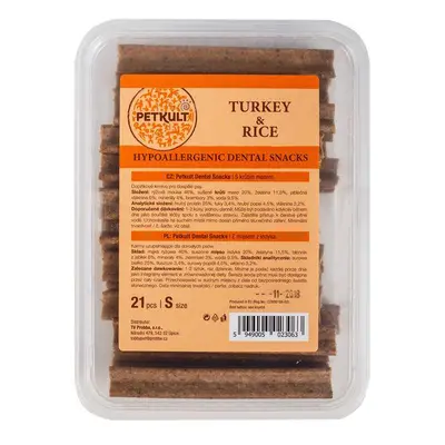 Petkult Dental Snack Hypoallergenic Turkey/Rice - 12ks/L