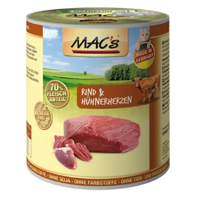 Mac´s Cat Konz. Hovězí/Kuřecí Srdce - 800g