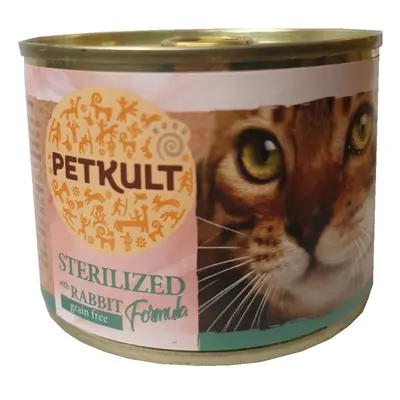 Petkult Cat Konzerva Sterilised Králík - 12x185g (10 + 2 gratis)