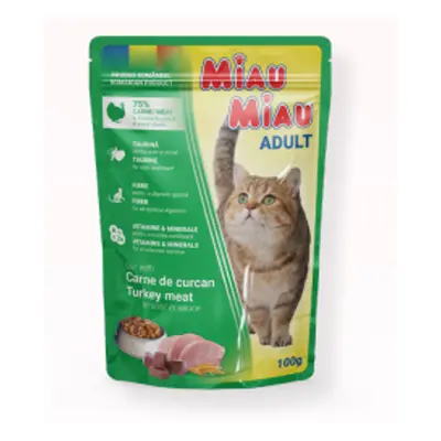 Miau Miau Kapsa Adult Turkey in Gravy - 24x100g