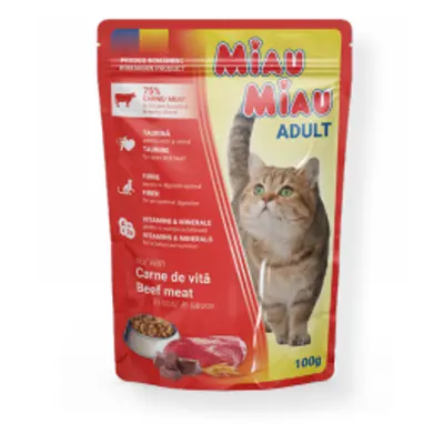 Miau Miau Kapsa Adult Beef - 24x100g