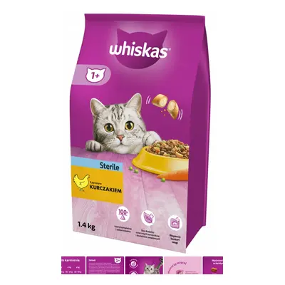 Whiskas Suché Sterile Kuřecí - 1,4kg