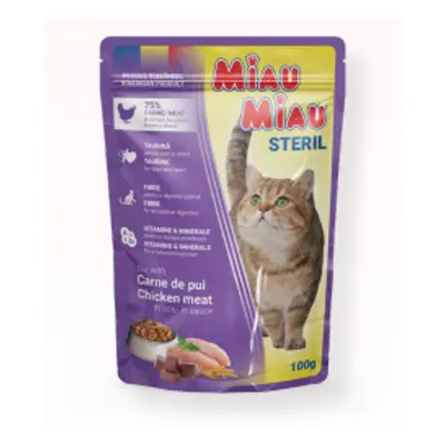 Miau Miau Kapsa Sterilised Chicken - 24x100g