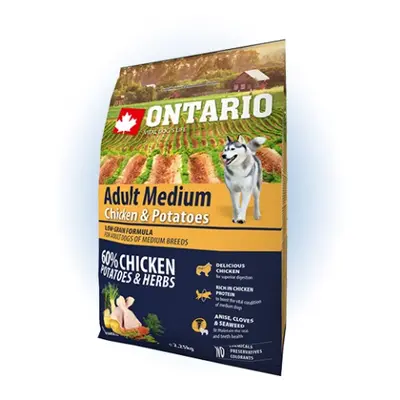 Ontario Dog Adult Medium Chicken - 12kg