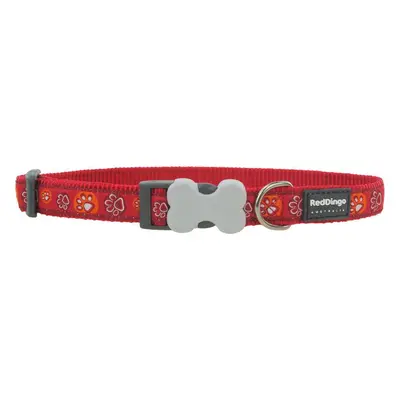 RedDingo Obojek Paw Impressions Red - 2,5/41 až 63cm