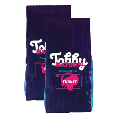 Tobby Natural Dog Junior Turkey - 2x14kg