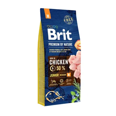 Brit Premium by Nature Dog Junior M Chicken - 15kg