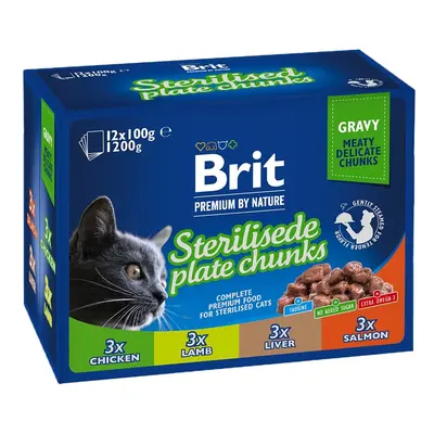 Brit Premium by Nature Sterilized Plate Chunks in Gravy - 12x100g