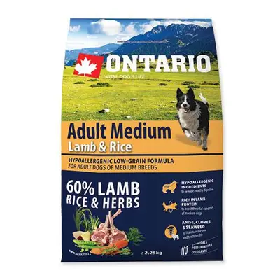 Ontario Dog Adult Medium Lamb - 12kg