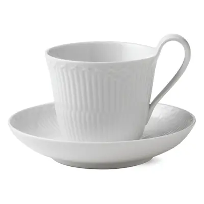 Šálek & podšálek White Fluted Half Lace, 25 cl - Royal Copenhagen