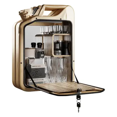 Minibar / kanistr - Bar Cabinet, Gold, 6 variant - Danish Fuel Varianta: Zebrano