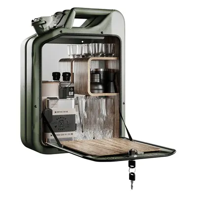 Minibar / kanistr - Bar Cabinet, Army Green, 6 variant - Danish Fuel Varianta: Zebrano